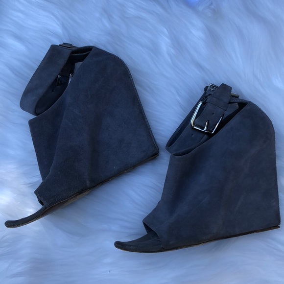 Alexander Wang suede ankle strap wedge heel zipper - Picture 3 of 7